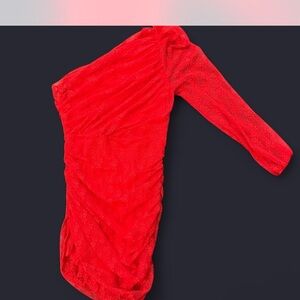 Showpo Red One-Shoulder Dress